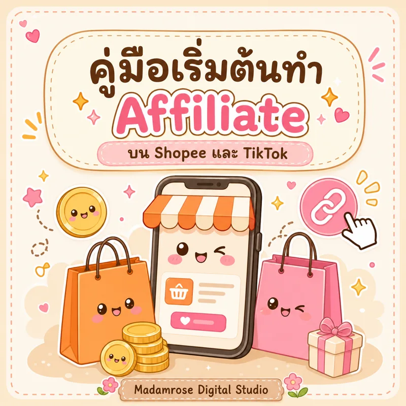 ปกคู่มือเริ่มต้นทำ Affiliate บน Shopee และ TikTok