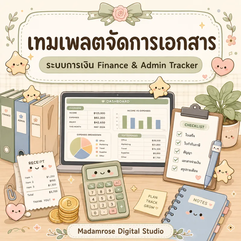 ปกเทมเพลต Finance Tracker จัดการระบบการเงิน
